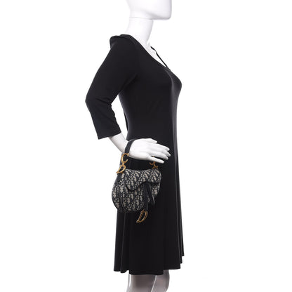Christian Dior Oblique Mini Saddle Bag Blue 2 of 10