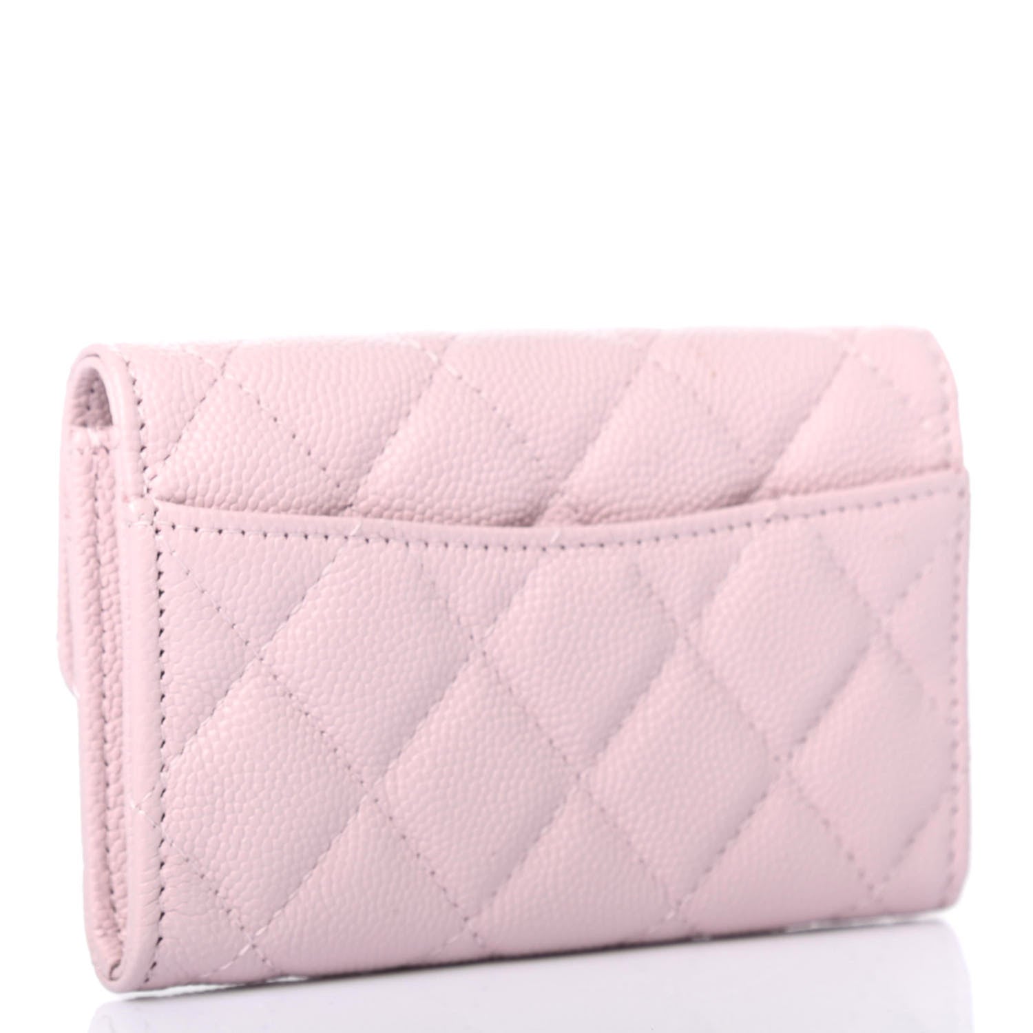 Chanel Caviar Quilted Flap Card Holder Wallet Light Pink 2 of 4