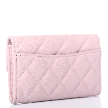 Chanel Caviar Quilted Flap Card Holder Wallet Light Pink 2 of 4