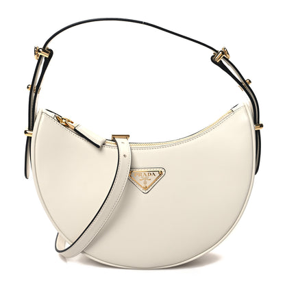 Prada Soft Calfskin Arque Shoulder Bag White 1 of 10