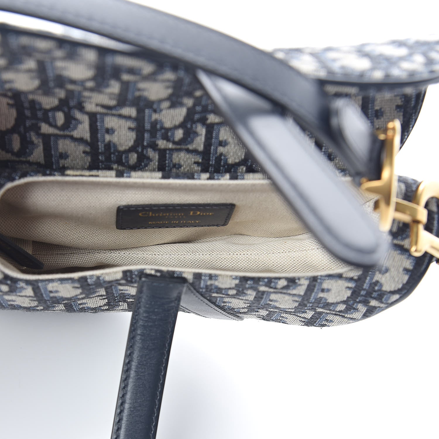 Christian Dior Oblique Mini Saddle Bag Blue 5 of 8