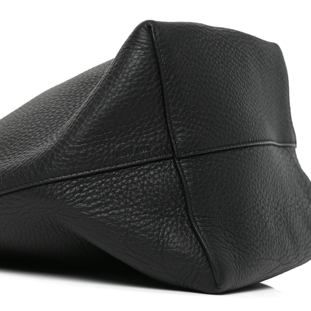 Grained Calfskin Medium N/S Hook Tote Black