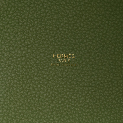 Hermes Taurillon Maurice Picotin Lock 18 PM Vert Criquet 6 of 11