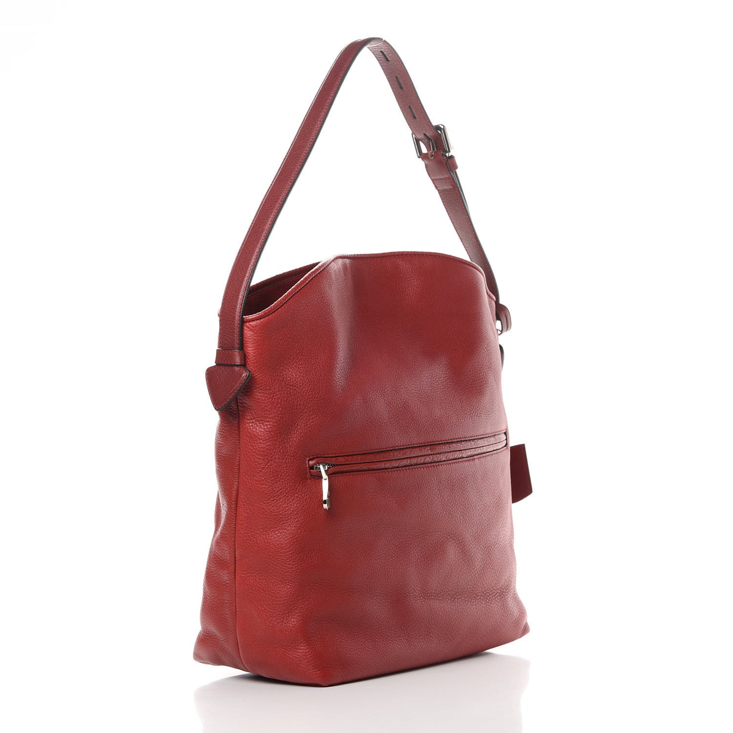 Calfskin Logo Shoulder Bag Red