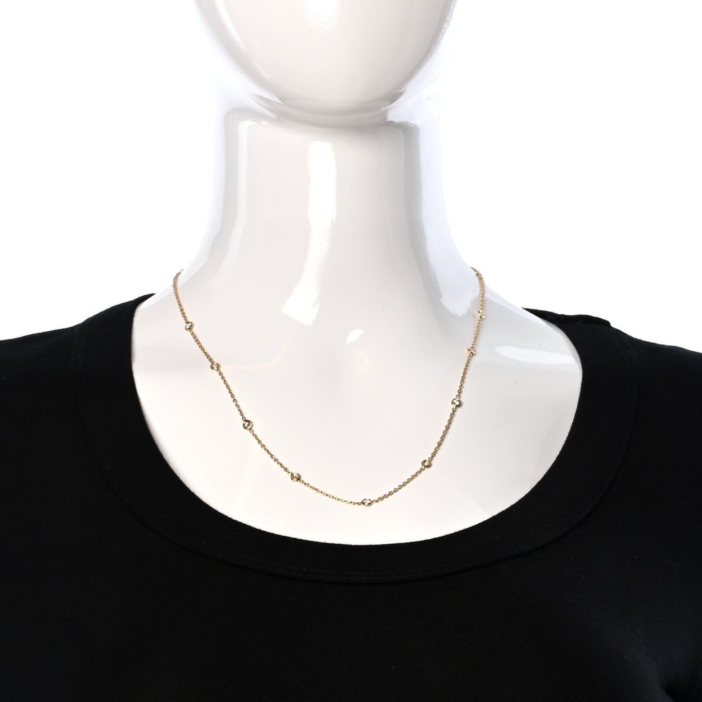 18K Yellow Gold Diamond .75ct Diamonds By The Inch Ten Station Necklace