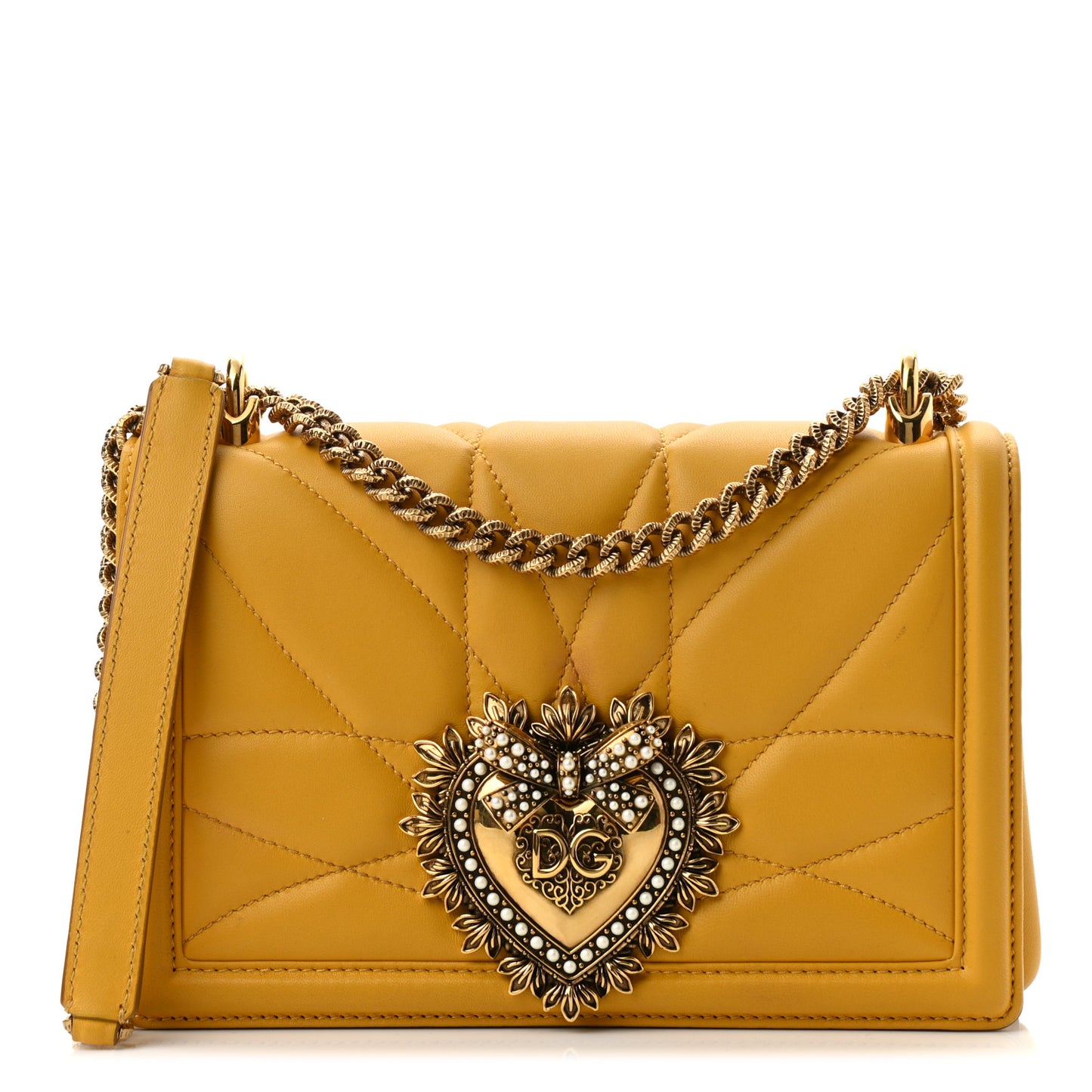 Calfskin Medium Devotion Crossbody Bag Yellow