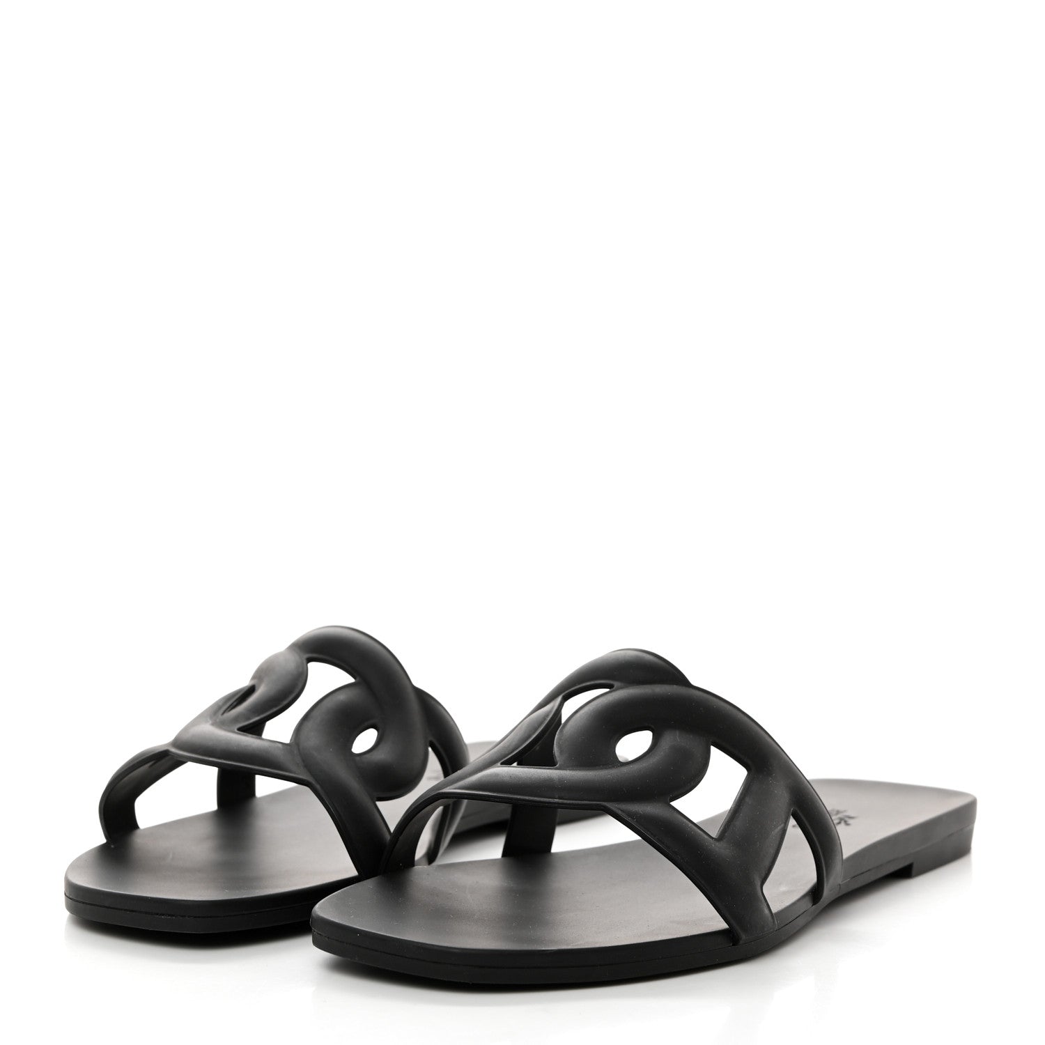 Hermes Rubber Aloha Sandals 37 Black 3 of 9