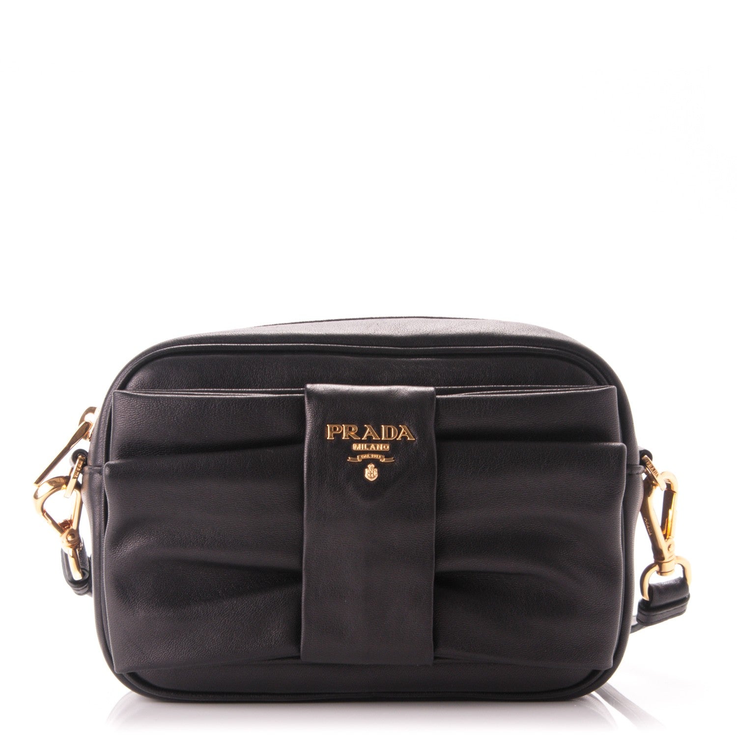 Prada Nappa Fiocco Bow Crossbody Clutch Black 1 of 8