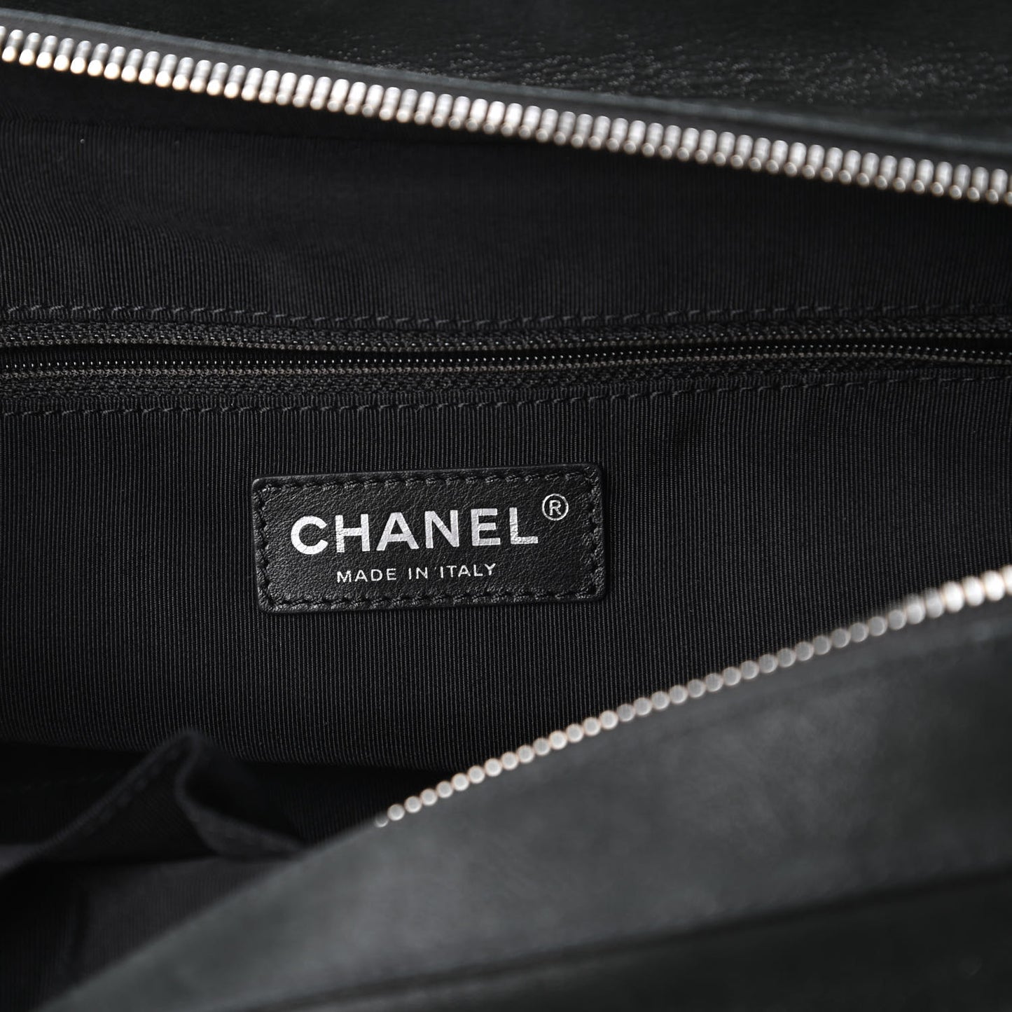 Iridescent Calfskin Chic Quilt Bowling Bag Black