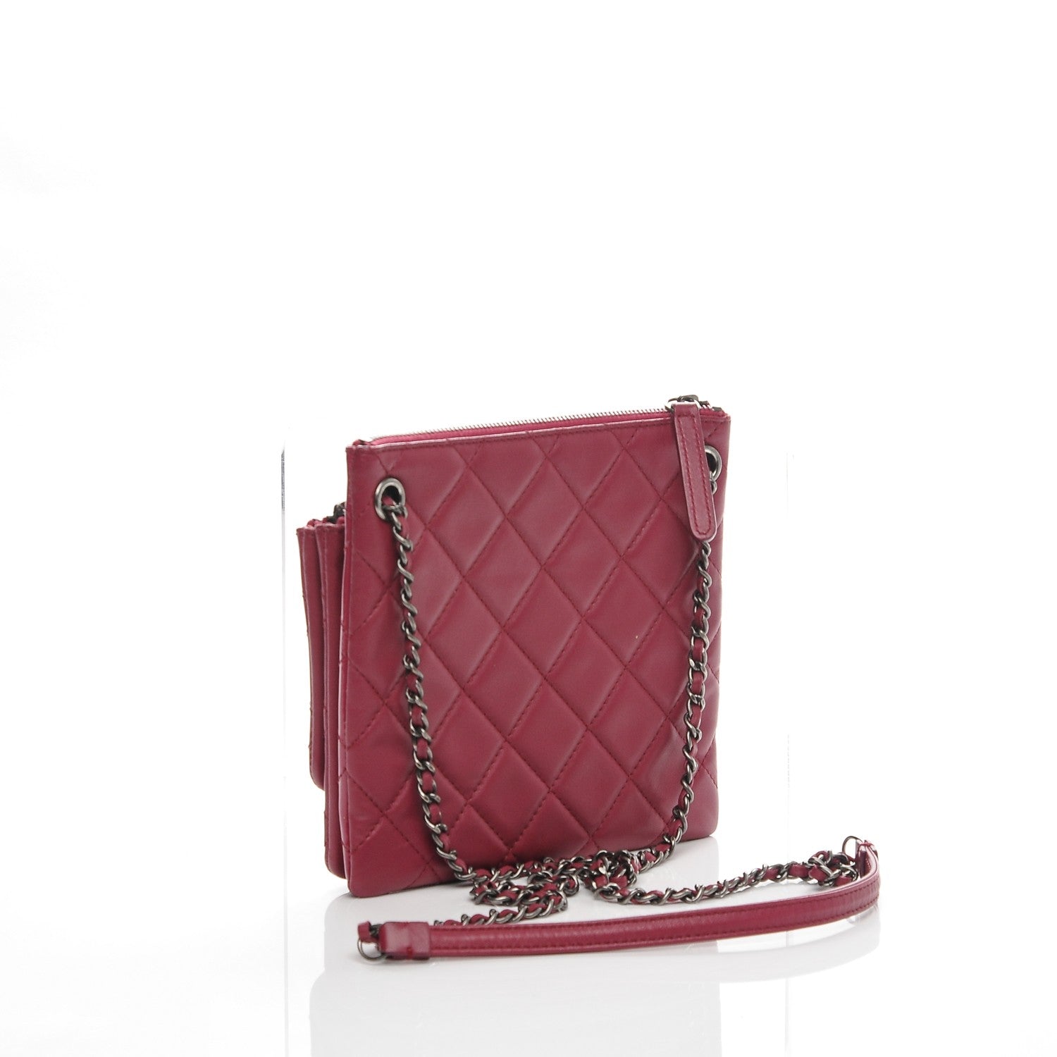 Chanel Patent Quilted Crossbody Pink 3 of 10