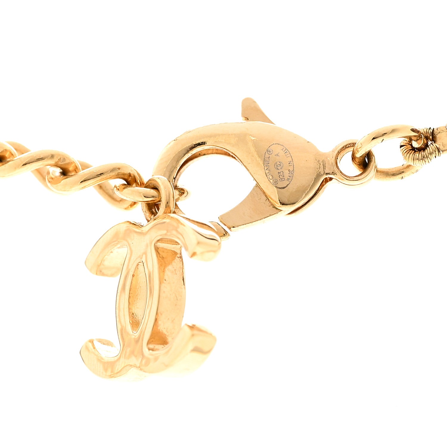 Chanel Pearl Crystal CC Choker Necklace Brown Gold 4 of 4