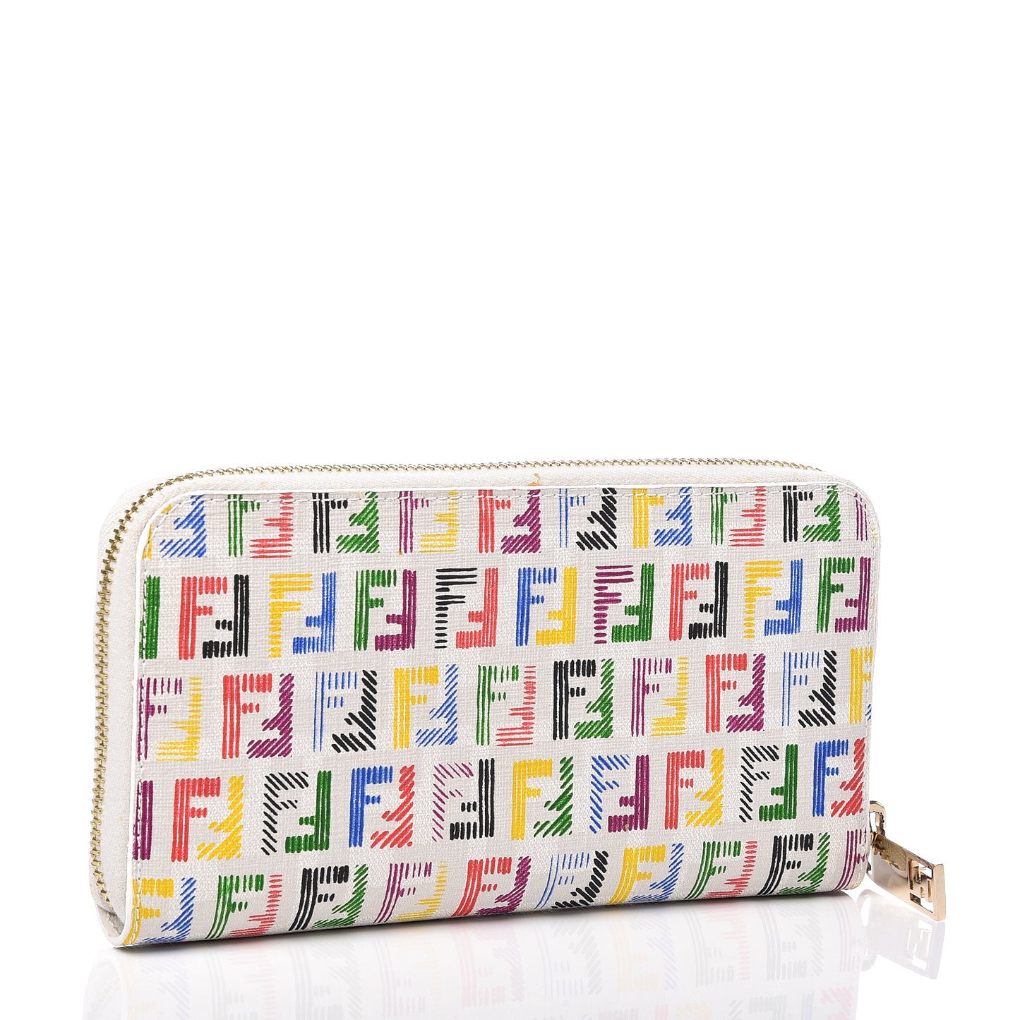 Zucchino Spalmati FF Multicolor Zip Around Wallet White Multicolor