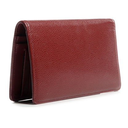 Chanel Caviar Yen CC Wallet Dark Red 3 of 7