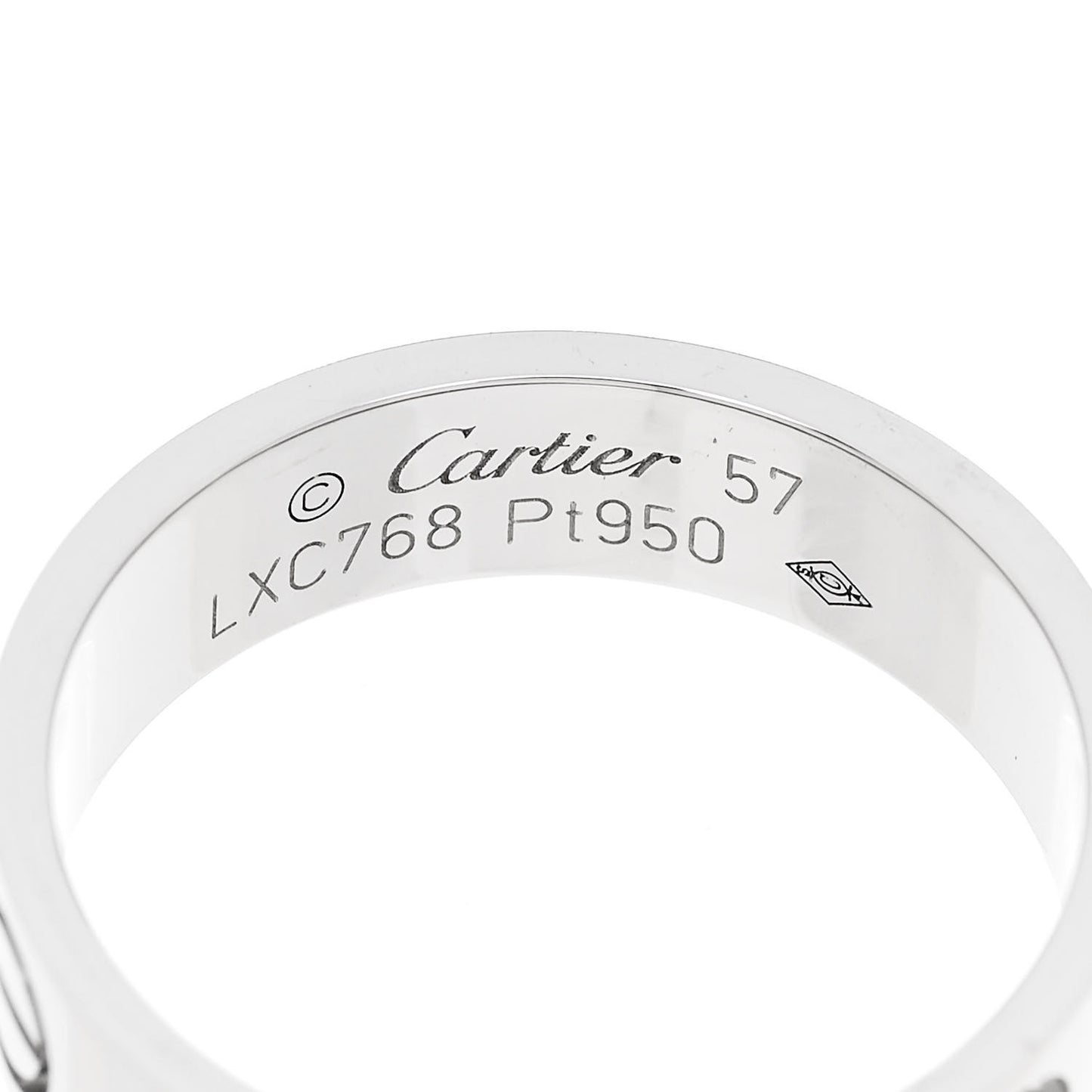 Platinum 5.5mm LOVE Ring 57 8