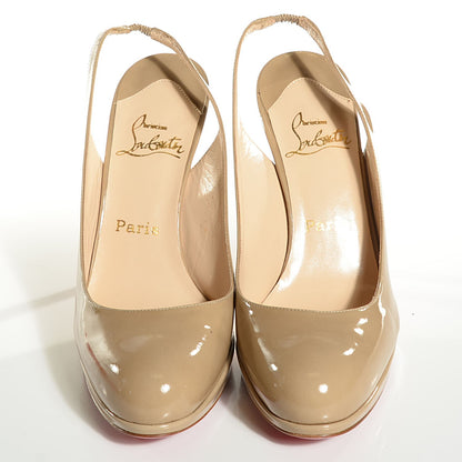 Christian Louboutin Patent Fifi Sling 85 Pumps 40.5 Nude 9 of 14