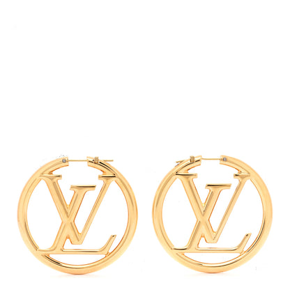 Louis Vuitton Metal Louise Hoop Earrings Gold 1 of 5