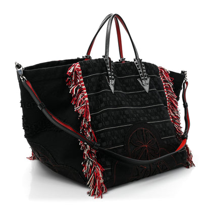 Christian Louboutin Cotton Embroidered Portugaba Tote Black 3 of 12