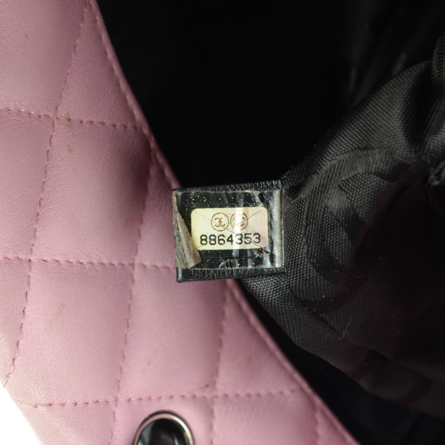 Calfskin Quilted Small Cambon Tote Pink Black
