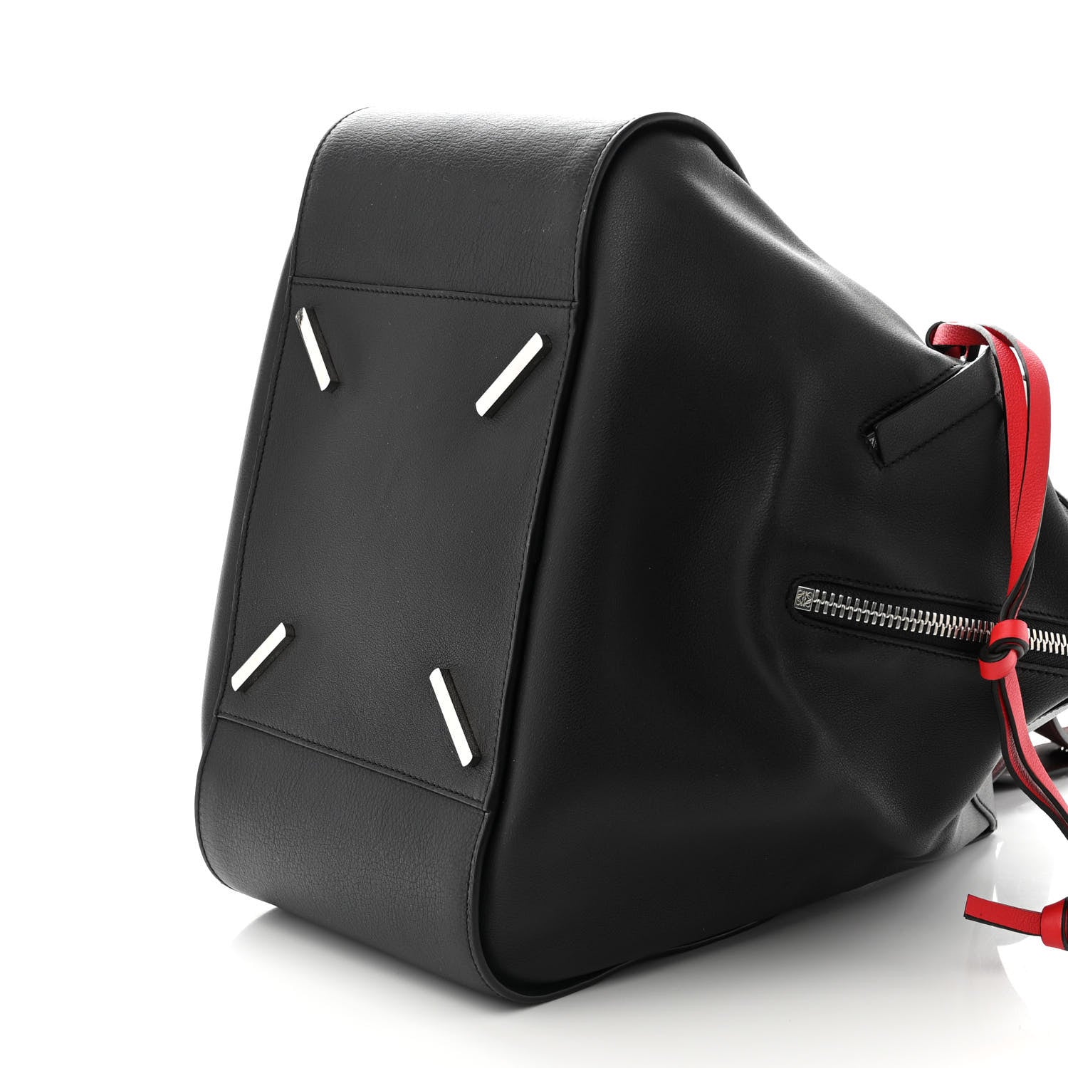 Loewe Calfskin Circle Medium Hammock Shoulder Bag Black Red 10 of 11