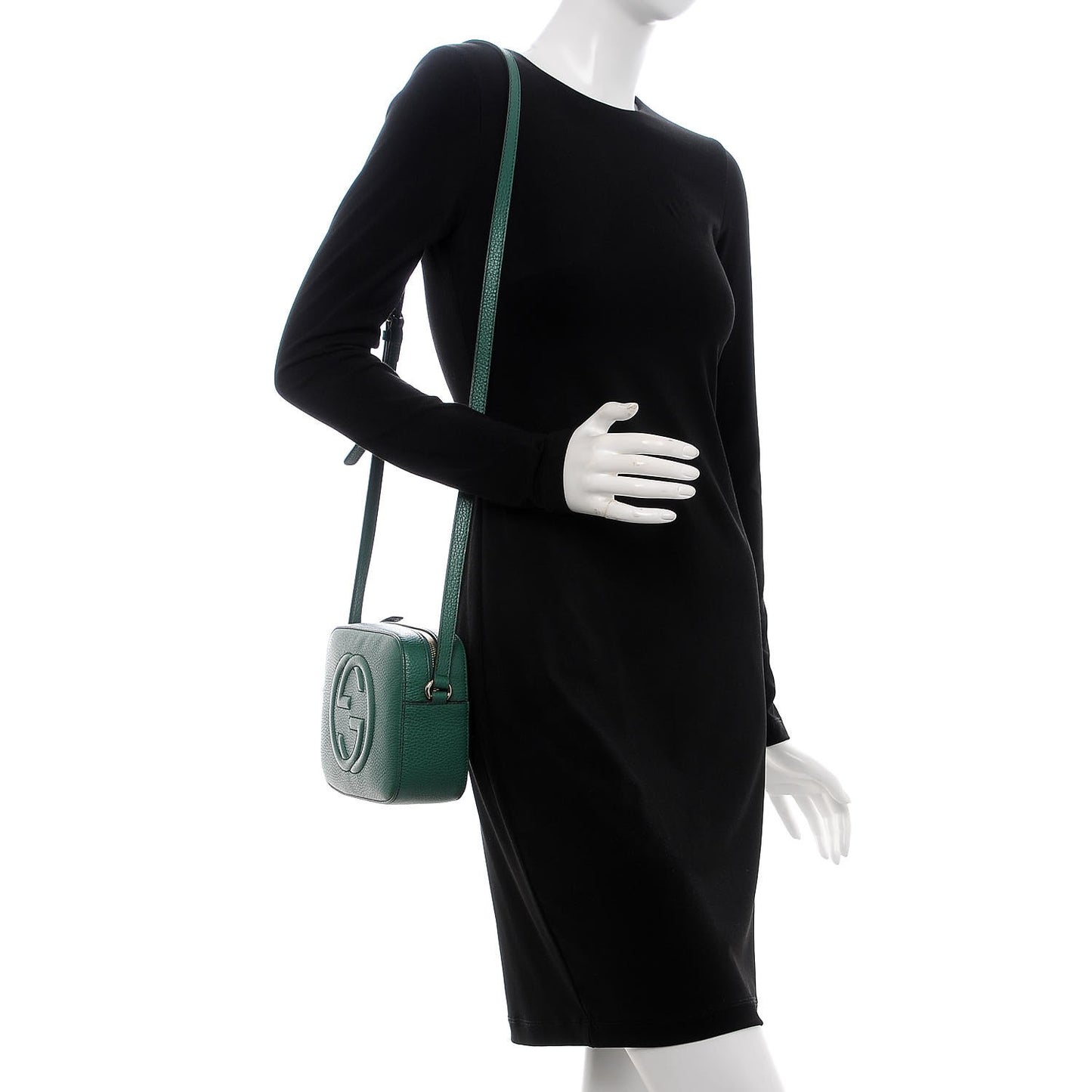 Pebbled Calfskin Small Soho Disco Bag Emerald Green