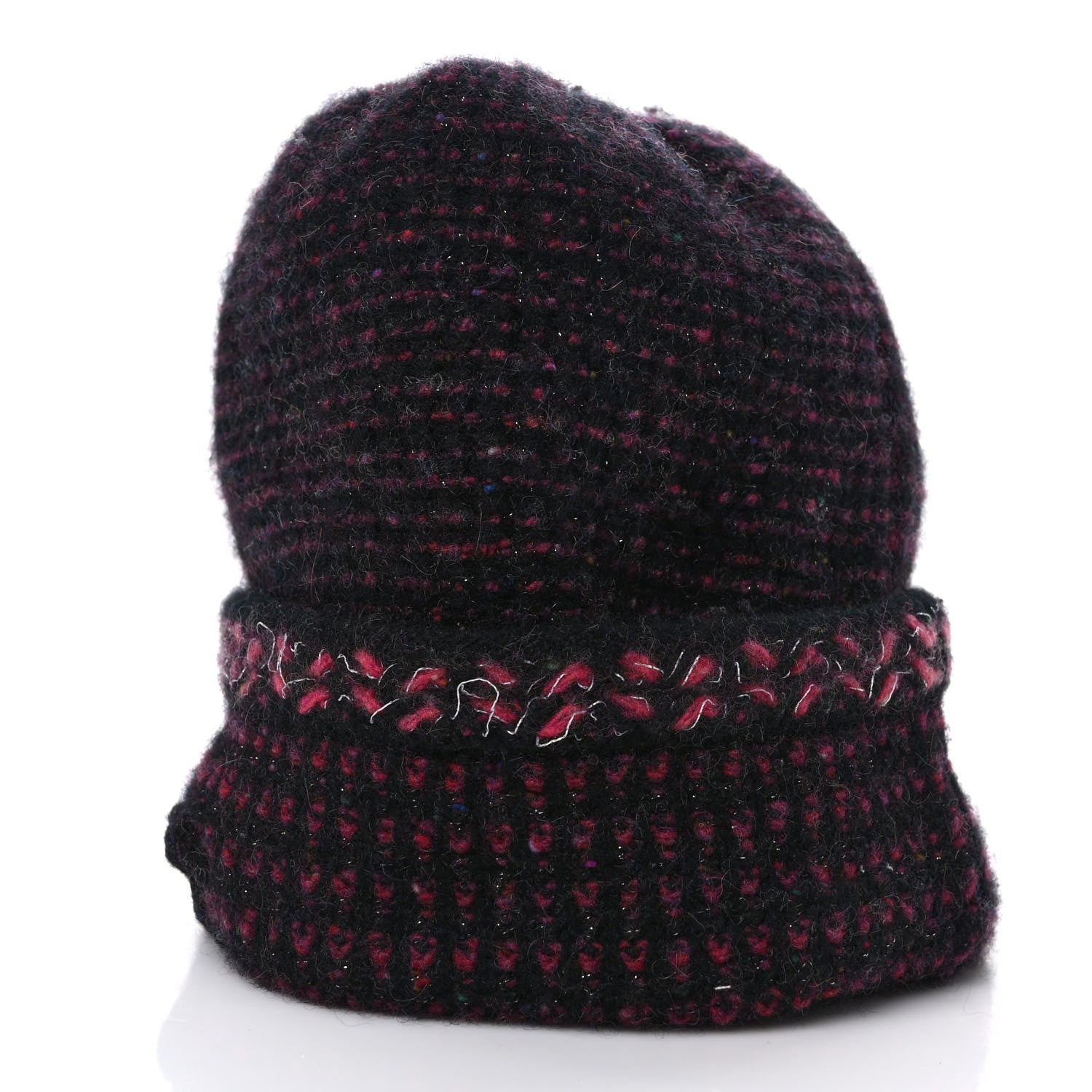 Chanel Cashmere CC Beanie Hat Pink Multicolor 3 of 9