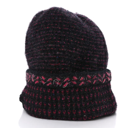 Chanel Cashmere CC Beanie Hat Pink Multicolor 3 of 9