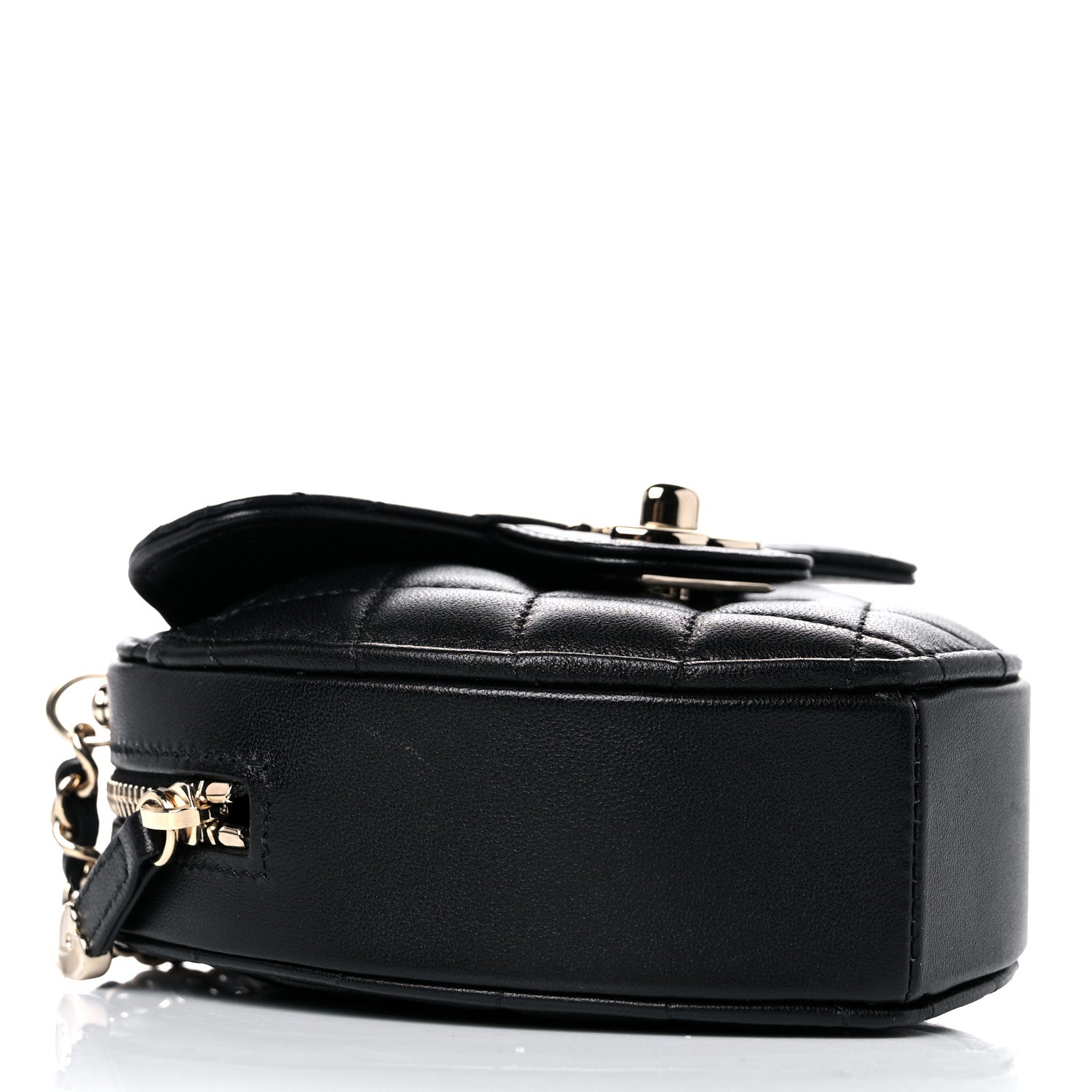 Chanel Lambskin Quilted CC In Love Heart Clutch With Chain Black 3 of 10