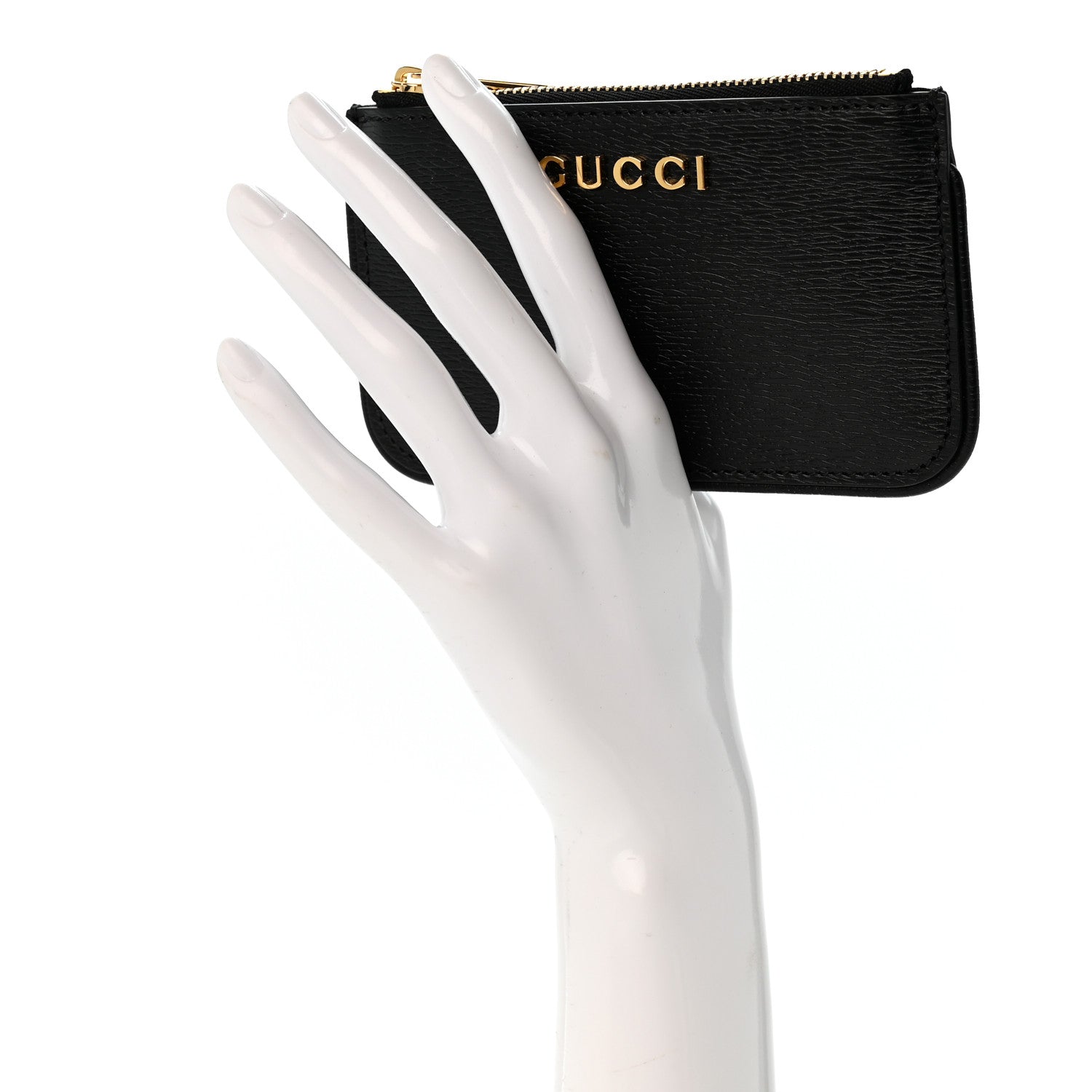 Gucci Calfskin Script Key Case Black 2 of 9