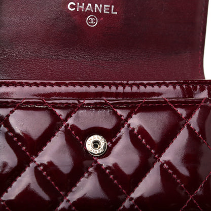 Chanel Patent Brilliant Flap Card Holder Burgundy 9 of 9