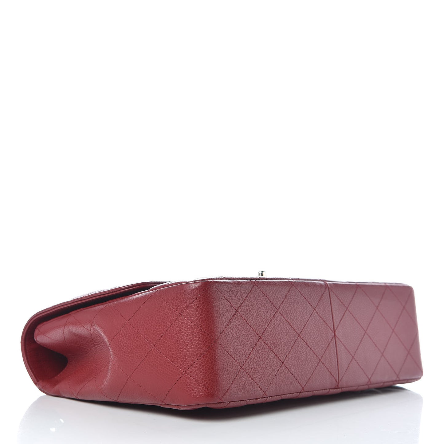 Caviar Quilted Jumbo Single Flap Dark Red
