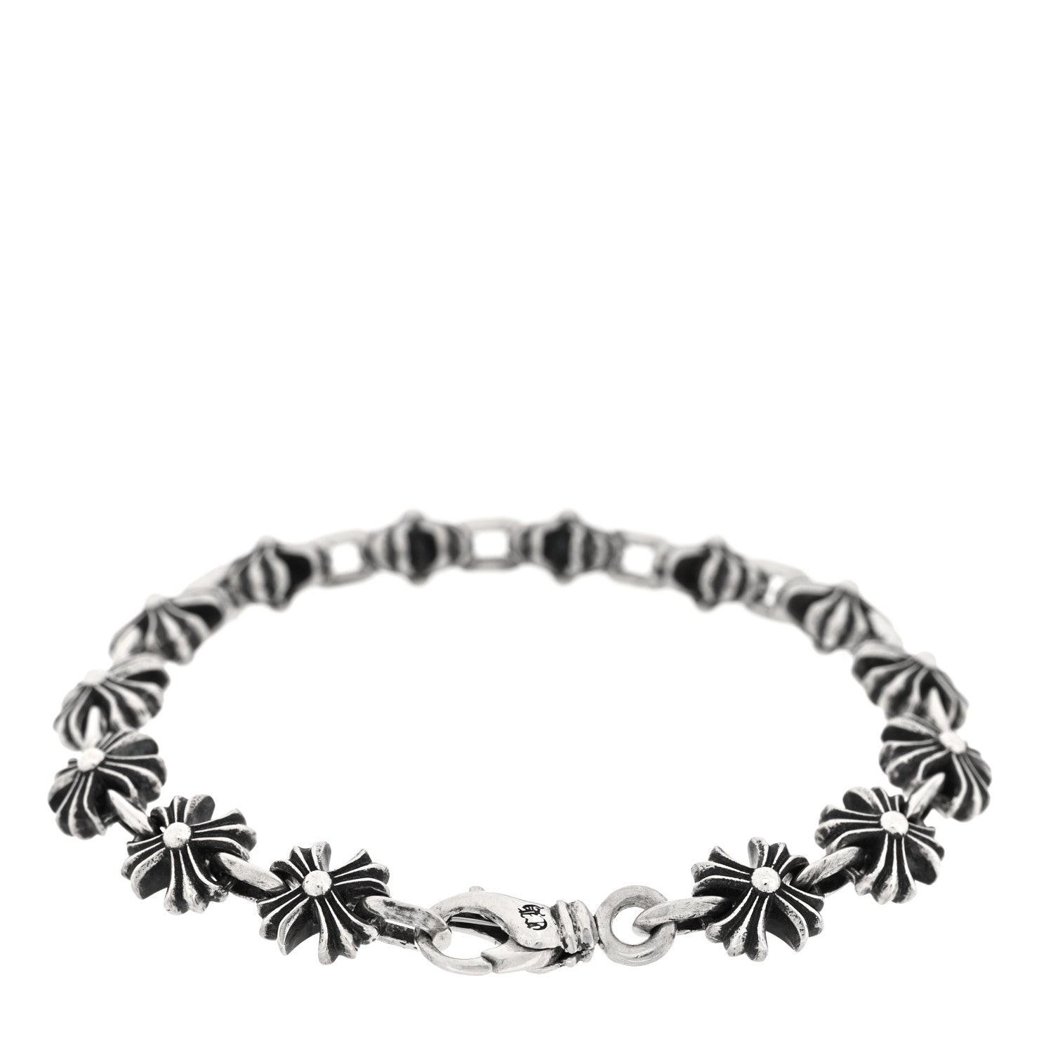 Chrome Hearts Sterling Silver Maltese Cross Bracelet 1762893