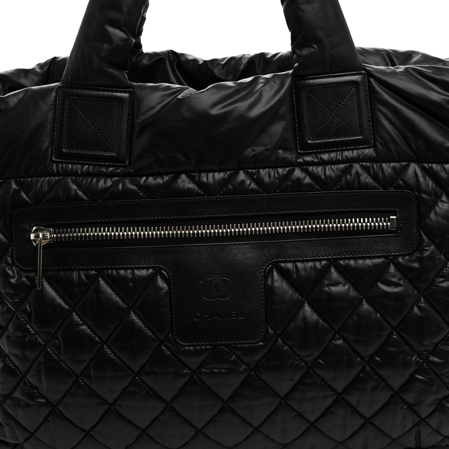 Nylon Quilted Large Coco Cocoon Tote Black