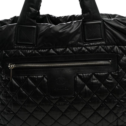 Chanel Nylon Quilted Large Coco Cocoon Tote Black 8 of 12