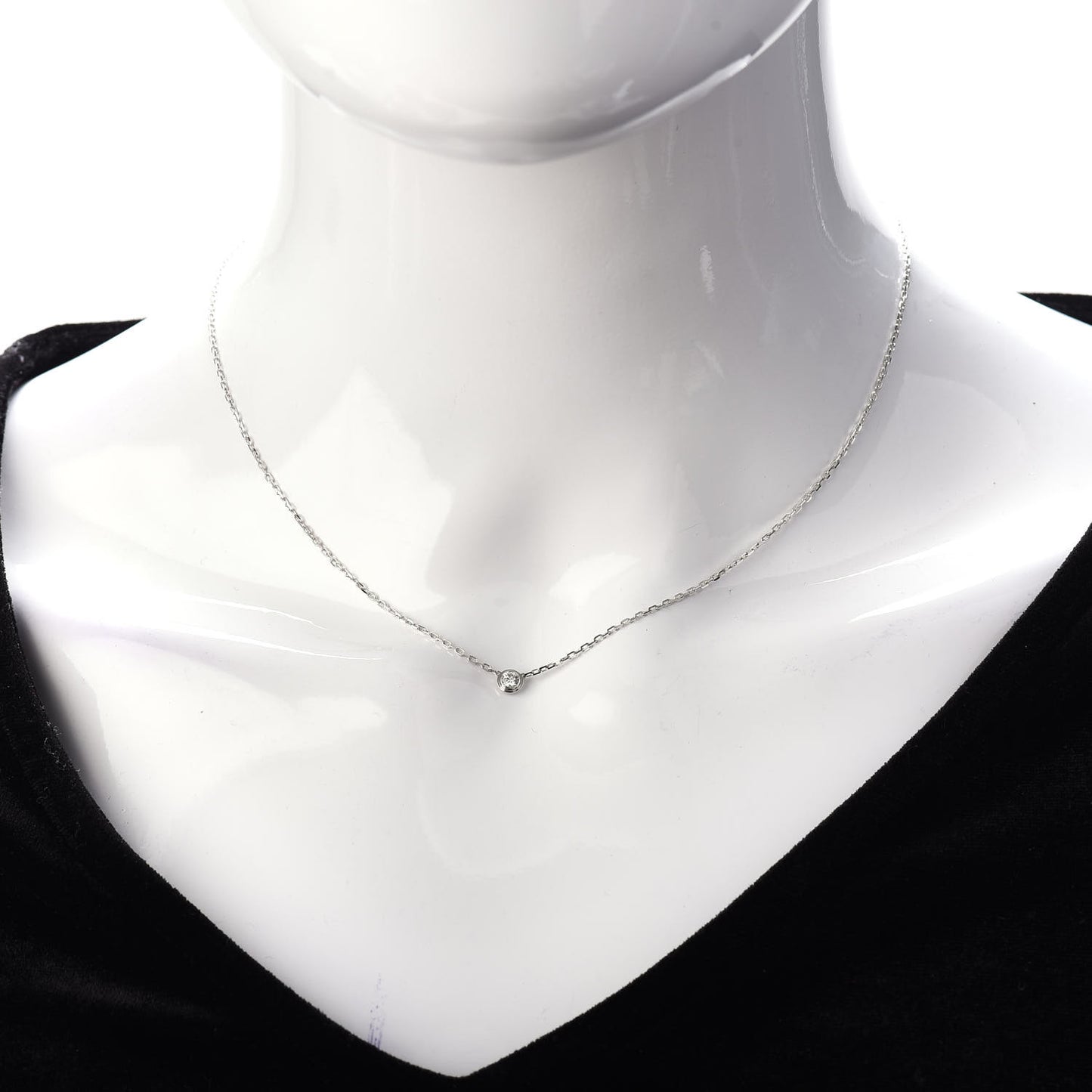 18K White Gold Diamond SM D'Amour Pendant Necklace