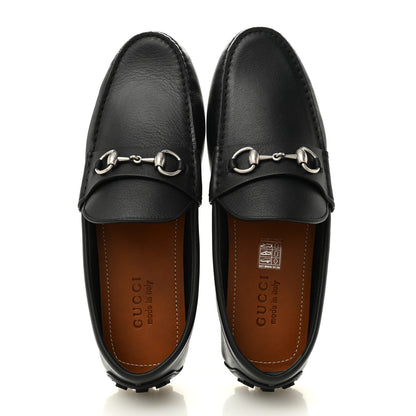 Gucci Soft Clove Calfskin Mens Horsebit Driver Loafers 9 Black 2 of 10