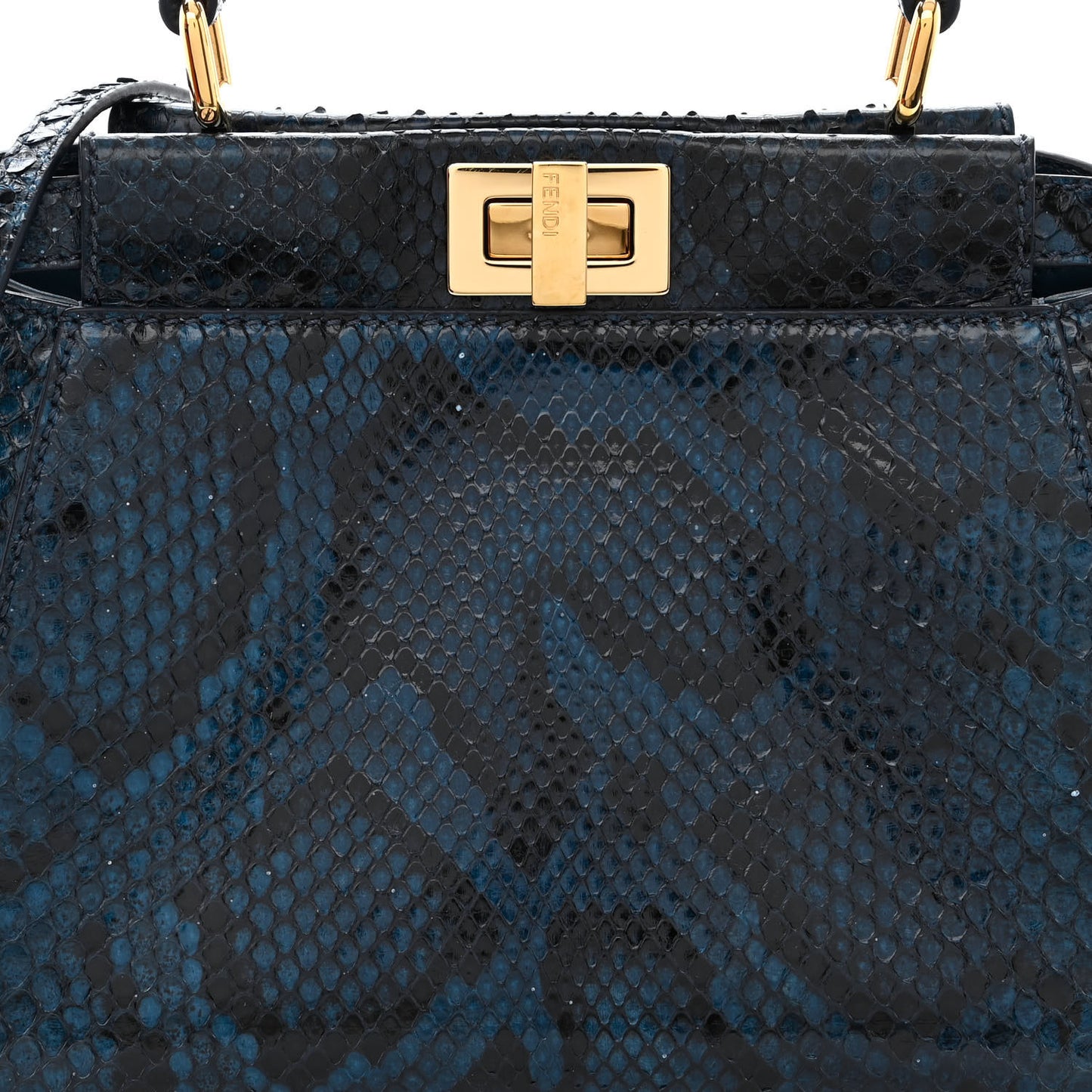 Python Shiny Nappa Mini Peekaboo Iconic Satchel Blue Jeans