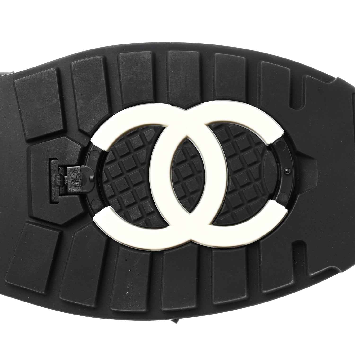 Chanel Calfskin Nylon Grosgrain CC Ankle Snow Boots 39.5 White Black 9 of 11