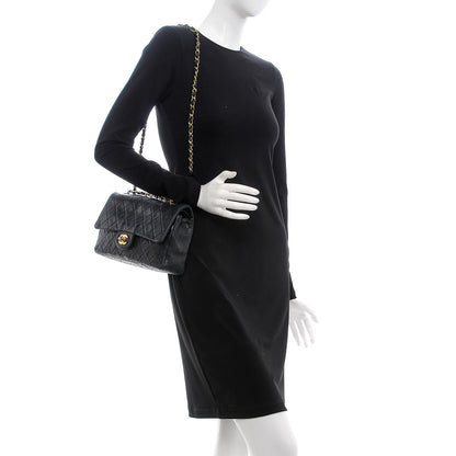Chanel Lambskin Quilted Medium Double Flap Black 2 of 8
