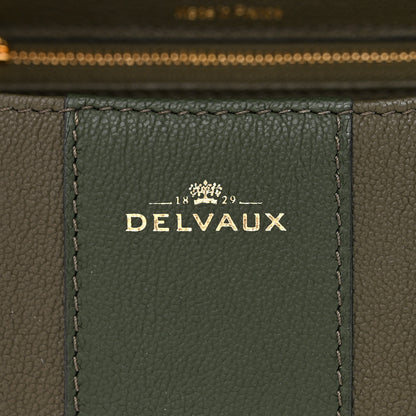 Delvaux Grained Calfskin Bi-Color Brillant MM Satchel Kaki 7 of 11