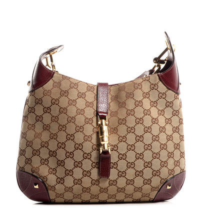 Gucci Monogram Piston Lock Jackie O Hobo Burgundy 1 of 7