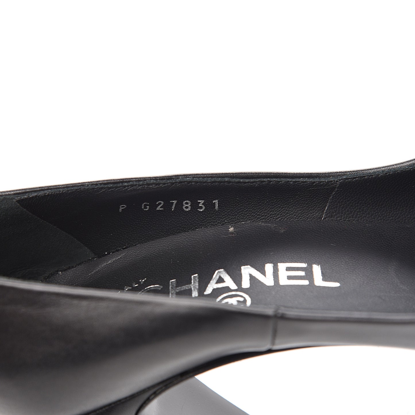 Calfskin Cap Toe CC Pumps 36.5 Black Silver