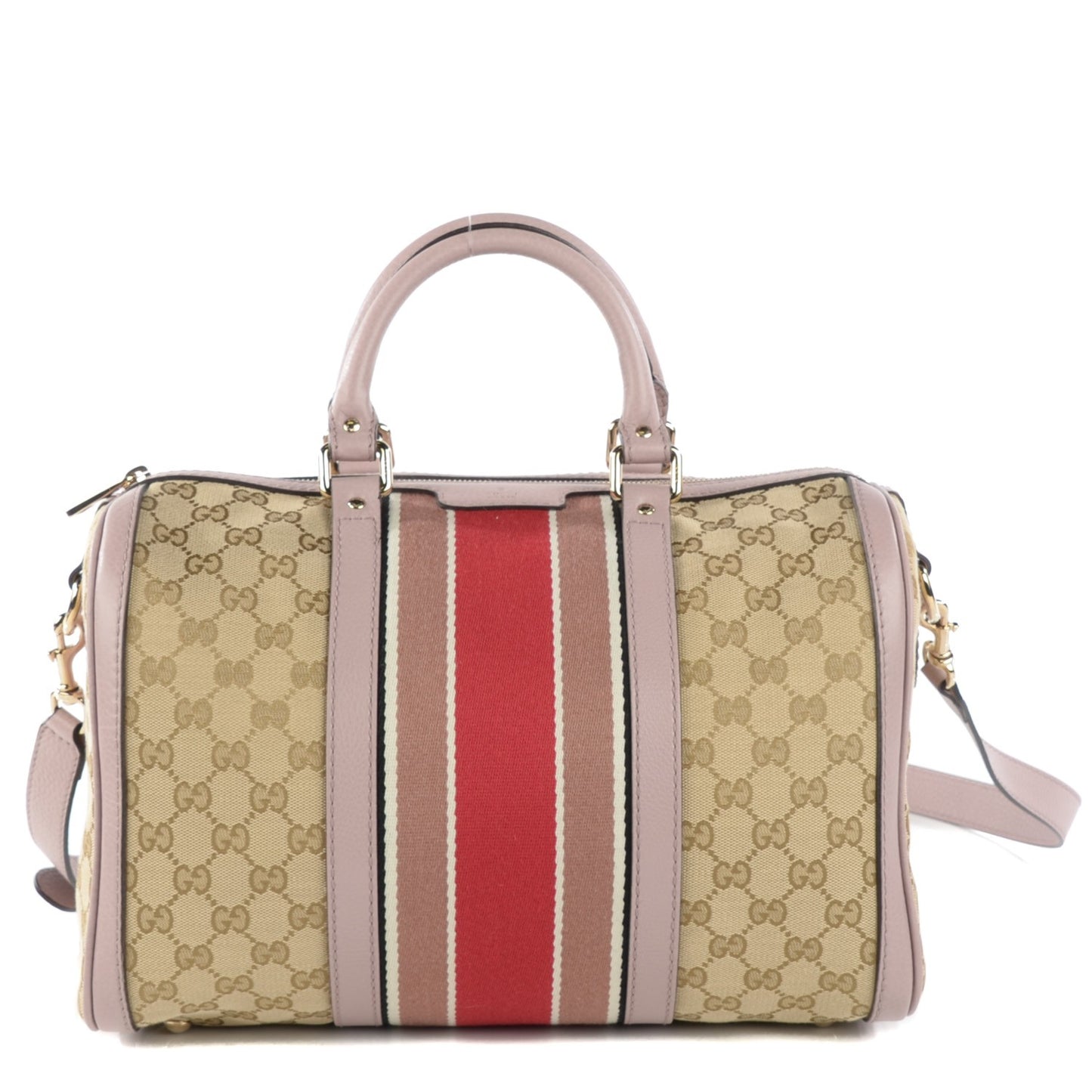 Monogram Selleria Calfskin Vintage Web Medium Boston New Sand Lilas