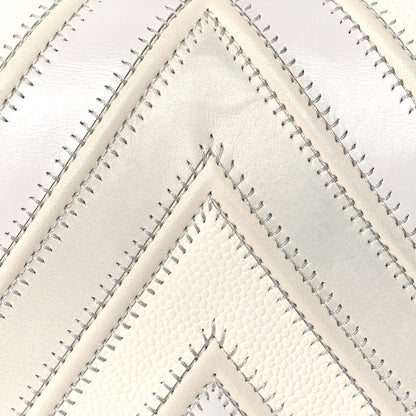 Chanel Caviar Suede Calfskin Chevron Medium Boy Flap White 15 of 16