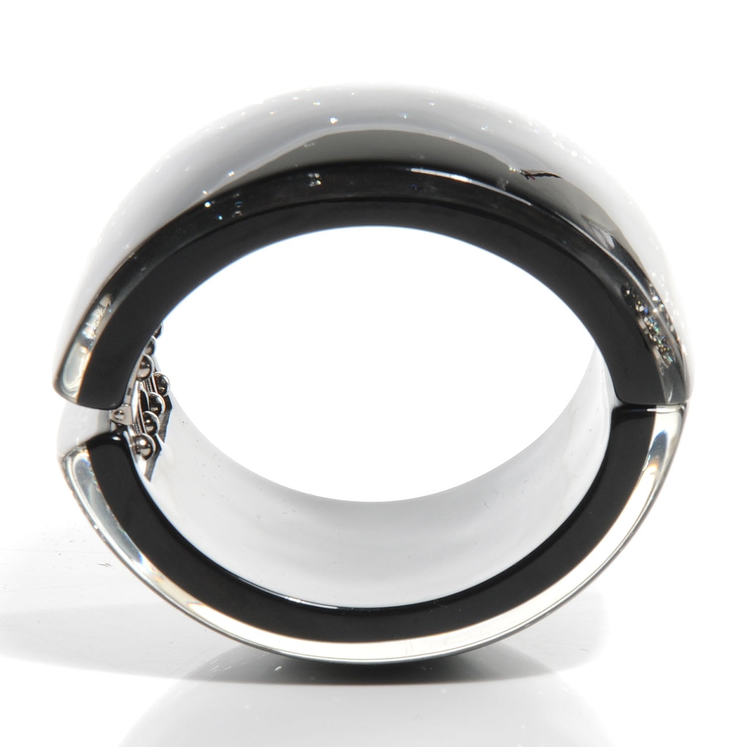 Chanel Resin Crystal CC Cuff Black 4 of 6