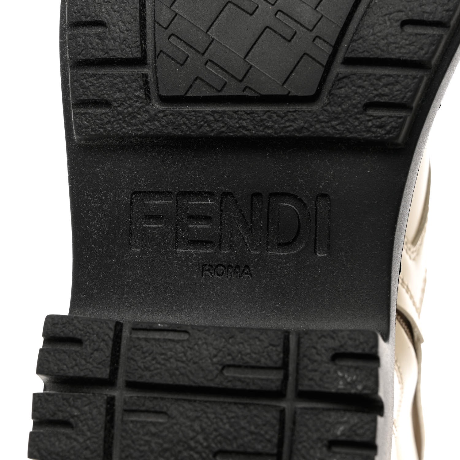 Fendi Vitello Abrasivato Fendigraphy 50mm Biker Boots 36 White 6 of 9