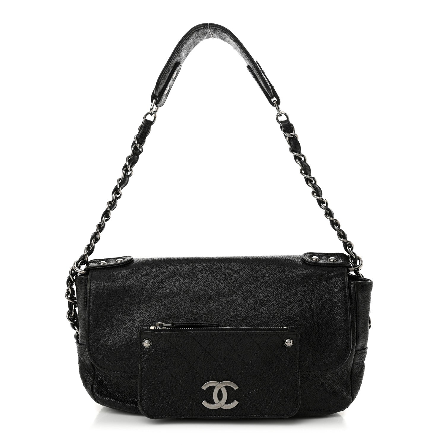 Chanel Glazed Caviar Small Pocket In The City Shoulder Bag Black 1 of 16