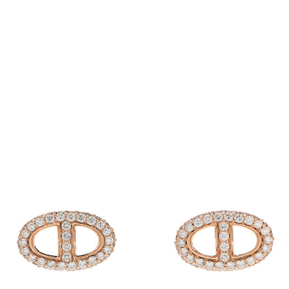 Hermes 18K Rose Gold Diamond New Farandole Earrings 1 of 6