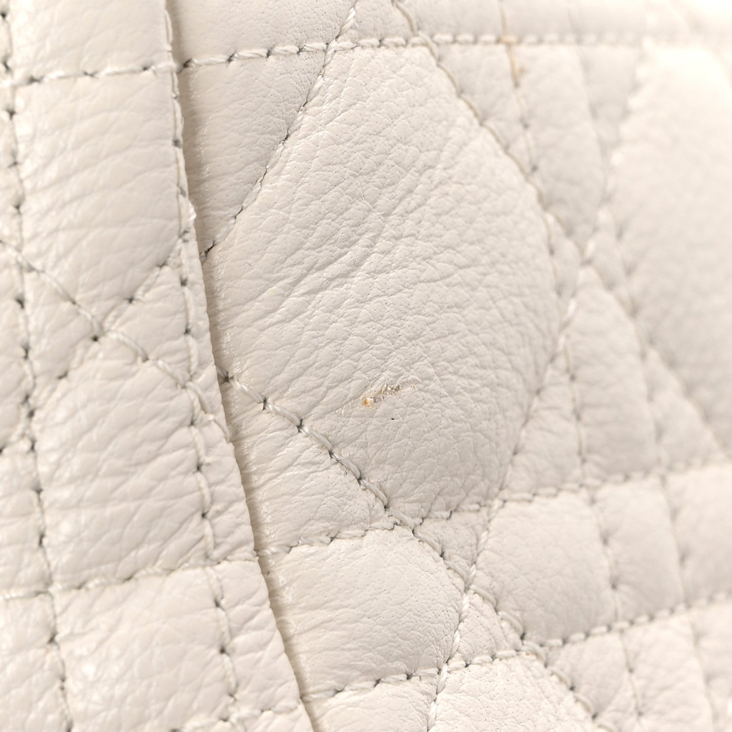 Calfskin Cannage Small Caro Bag Ivory