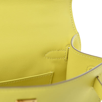 Hermes Swift Kelly Pochette Clutch Lime 16 of 30