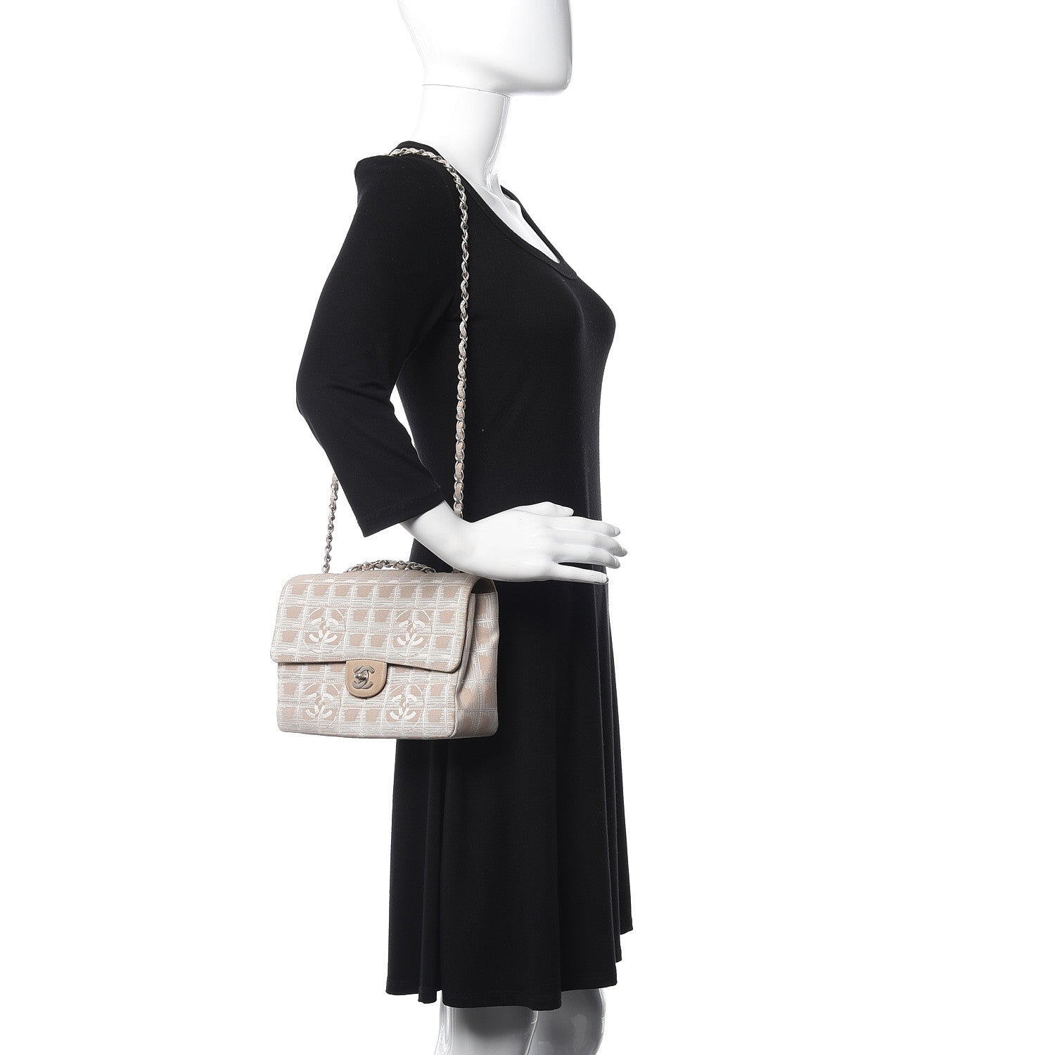 Chanel Nylon Medium Travel Flap Light Beige 2 of 16